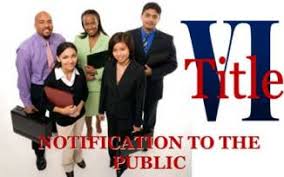Title VI Notification to the Public. A group pictured standing in business attire.